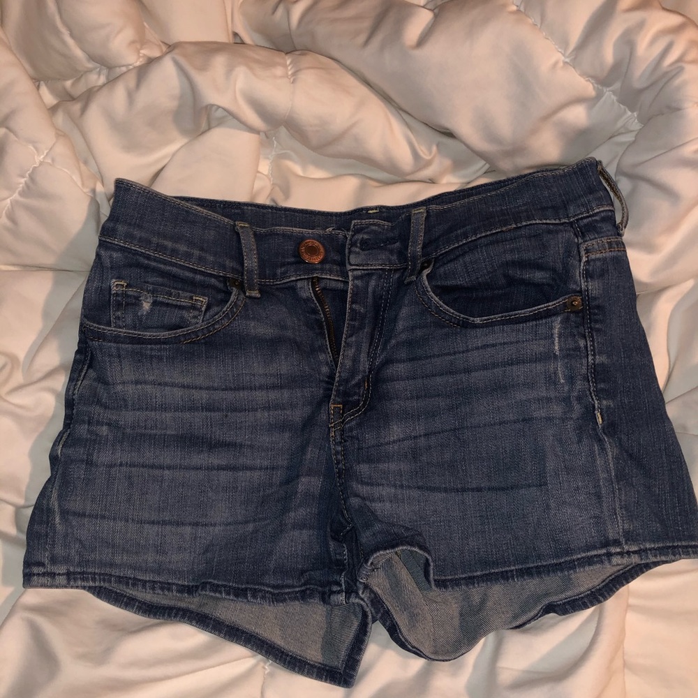 High waisted jean shorts